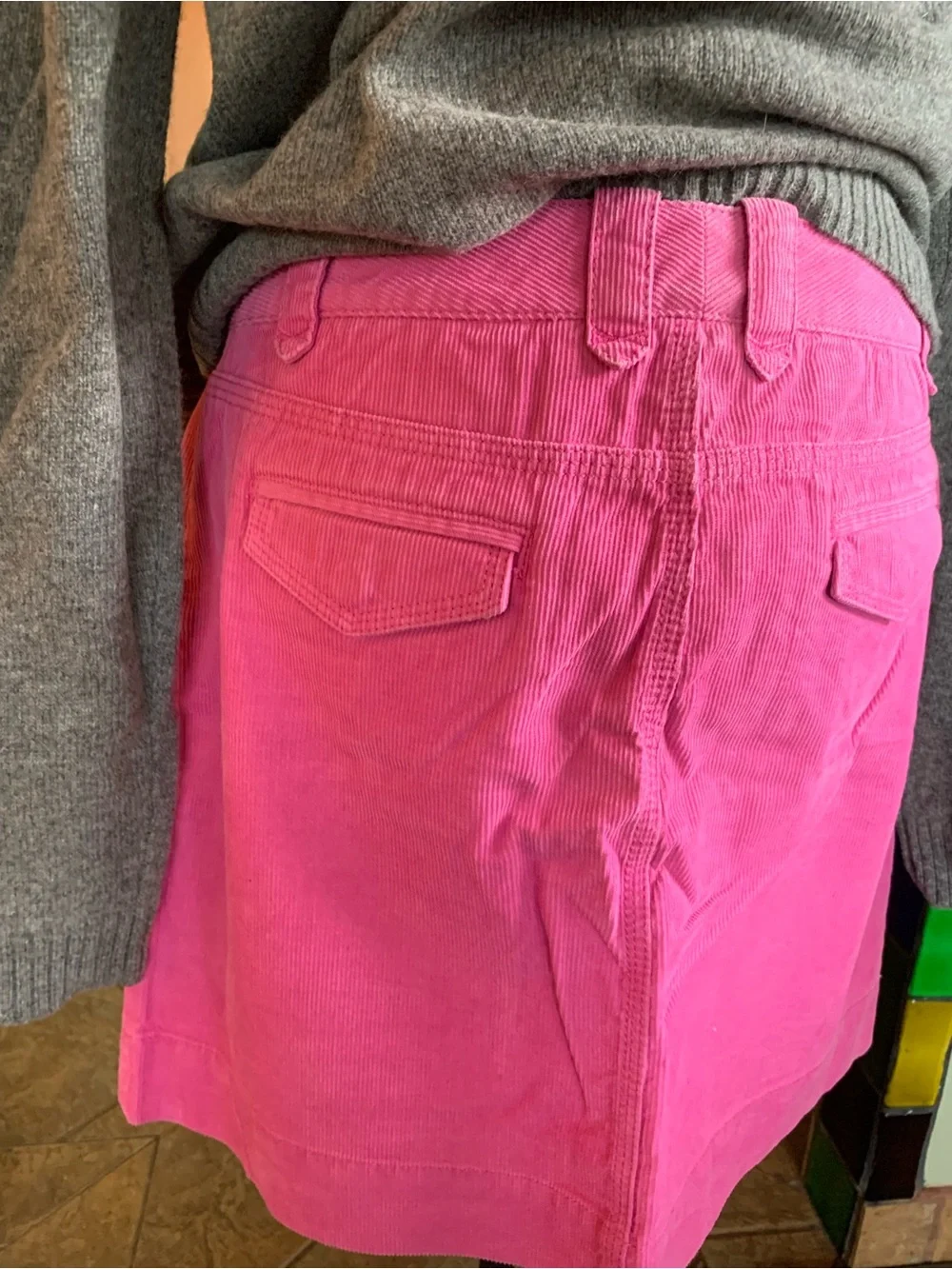 J CREW CORDUROY MINI SKIRT AZALEA New With Tags Size 10 TICKET POCKETS